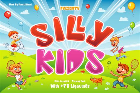 Silly Kids - Font with +70 Ligatures | Fonts ~ Creative Market