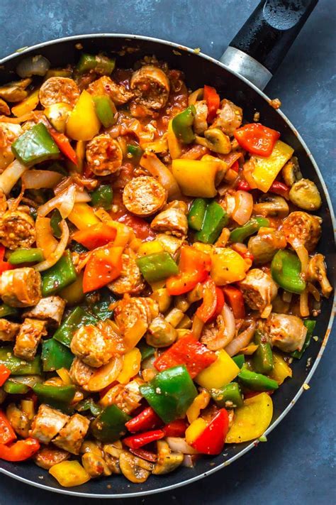 Sausage Peppers and Onions Skillet {One Pan!} - The Girl on Bloor