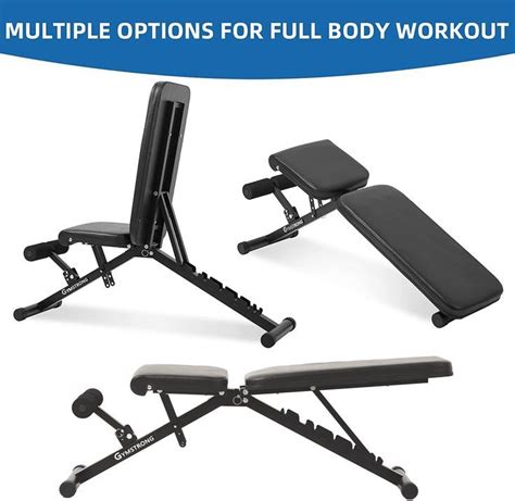 All in one workout bench for home foldable upright decline exercise utility adjustable weight ...