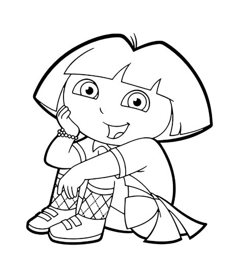 Dora the Explorer - Dora is sitting wearing a pretty skirt