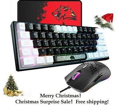 Gaming Keyboard 60 Percent 61 RGB Rainbow Backlit Programmable Keys ...