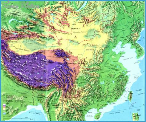 China map mountains - TravelsFinders.Com