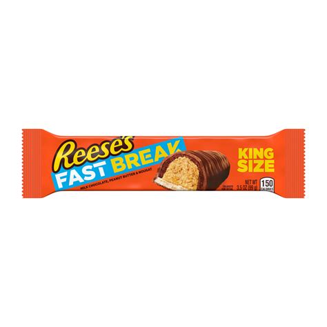 REESE'S FAST BREAK Milk Chocolate Peanut Butter King Size Candy Bar, 3.5 oz