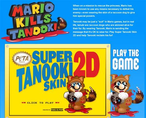 Mario Tanooki Update: PETA Just Joking