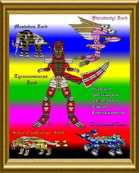 MMPR Dino Zords Updated by ChronicleMS on DeviantArt