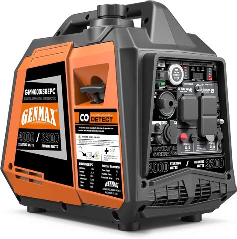 GENMAX 4000W Portable Inverter Generator, Ultra-Quiet 145cc, Electric ...