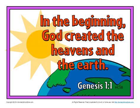 Bible Verses for Kids - Printable Poster - Genesis 1:1