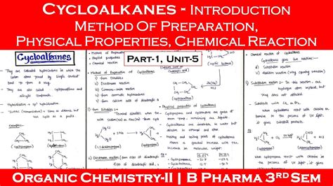 cycloalkanes | preparation of cycloalkanes | reaction of cycloalkanes | physical properties ...