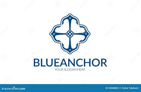 Blue Anchor Logo stock vector. Illustration of simple - 93068845