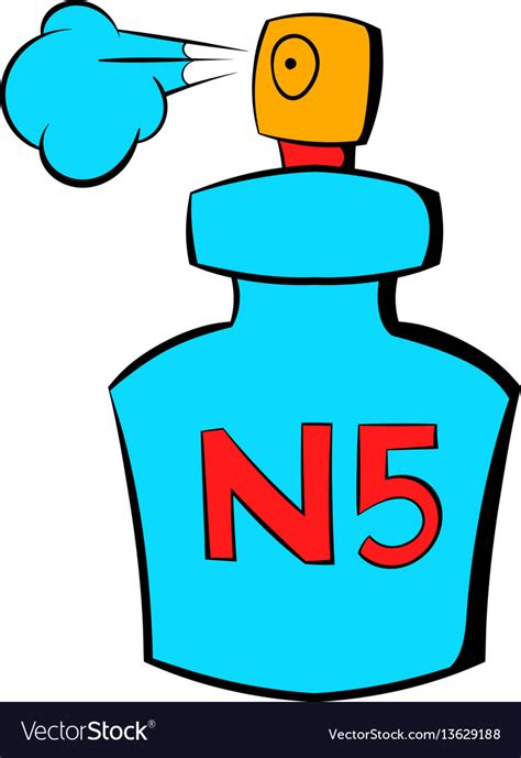 Bottle of chanel no5 perfume icon cartoon Vector Image