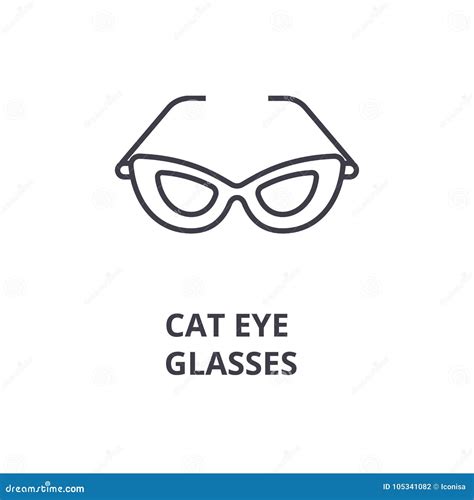 Cat Eye Glasses Line Icon, Outline Sign, Linear Symbol, Vector, Flat ...