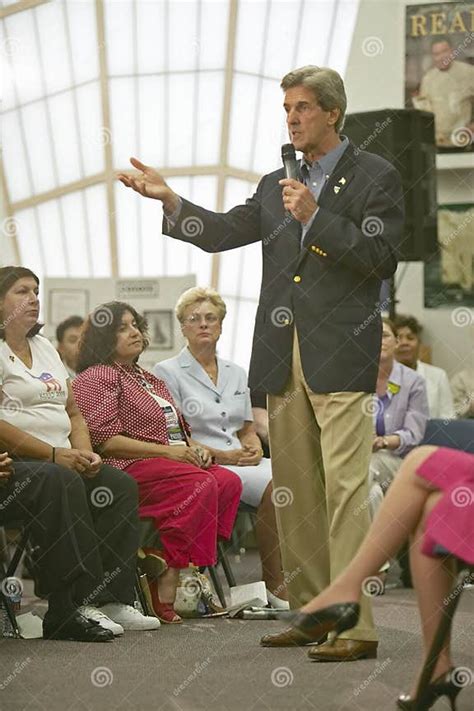 Senator John Kerry Speaking To Audience at the Ralph Cadwallader Middle School, Las Vegas, NV ...