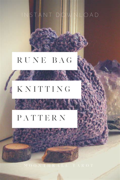 Rune pouch knitting pattern runes pdf easy knitting pattern | Etsy ...