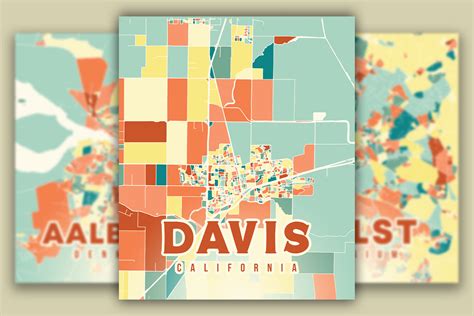 Davis California Colorful Map Graphic by Poster Boutique · Creative Fabrica