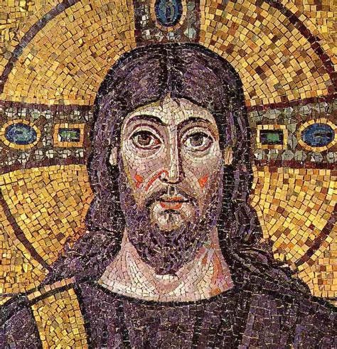 Jesus Christ - Image of a 6th Century AD Mosaic from Ravenna, Italy - 12x12" Canvas Wall Art ...