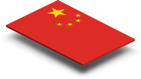 China flag in rich quality definition. The Chinese national flag is red and rectangular, with a ...