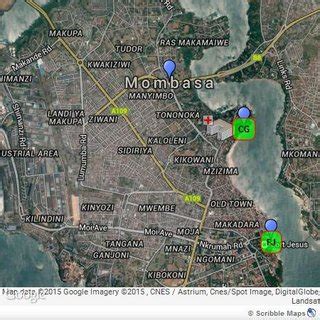 Image of Mombasa showing sampling sites FJ (Fort Jesus) and CG (Coast ...