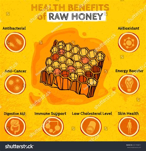 Health Benefits Honey Nutritional Medicinal Value Stock Vector (Royalty ...