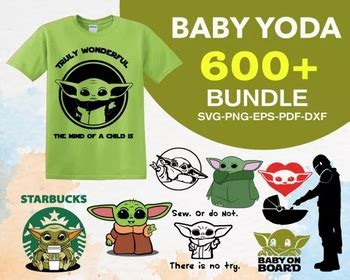 BABY YODA SVG BUNDLE, Bundle svg, eps, png, dxf for print and cricut