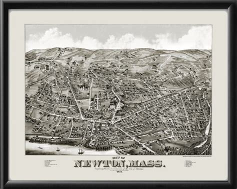 Newton MA 1878 Restored Map | Vintage City Maps