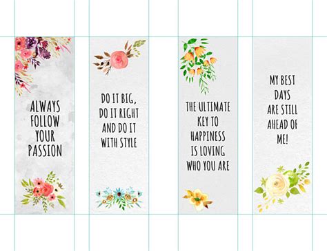 Motivational Bookmarks Template Quote Bookmarks Printable | Free ...