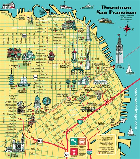 Map of Downtown San Francisco | San francisco map, San francisco travel ...