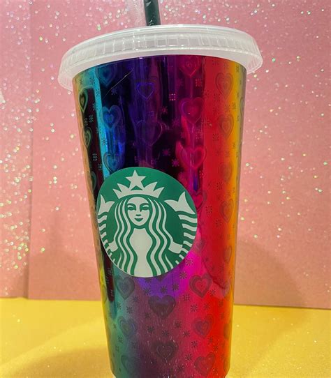 Full Wrapped Rainbow Starbucks 24oz Cold Cups | Etsy