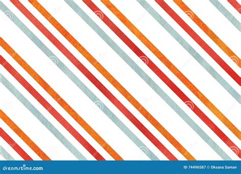 Watercolor Orange, Blue and Red Striped Background. Stock Illustration ...