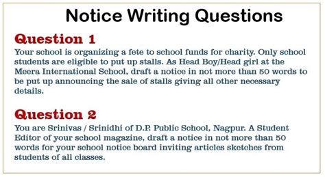 20, Notice Writing Questions, for class 6, 7, 8, 9, 10, 11, 12 (New 2020)