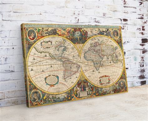 Old World Map, Vintage World Map Canvas, Old World Map Print, New Map ...