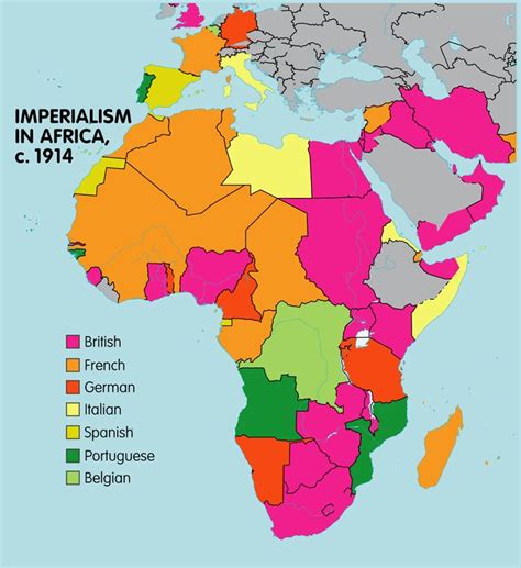 A map of imperialism in Africa during The Great War. It shows how ...