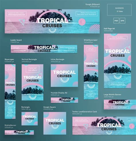 Tropical Cruises | Modern and Creative Templates Suite on Behance | Banner design inspiration ...
