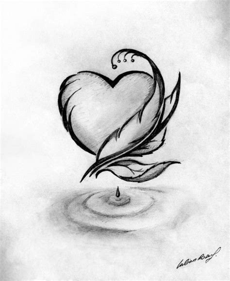 Simple heart drawing Easy Pencil Drawings, Cool Easy Drawings, Pencil ...