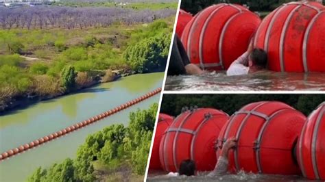 Texas putting a string of tall buoys in the Rio Grande River to deter ...