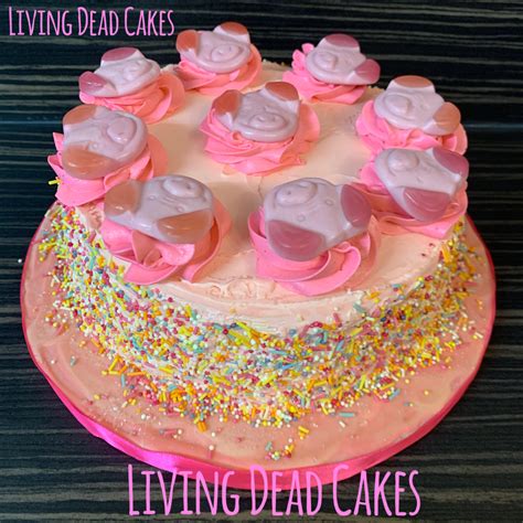 M&S Percy Pig cake! We made it gluten free! – Living Dead Cakes