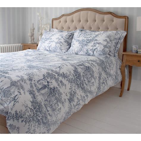 Country Toile Blue Bed Linen | Blue and White Bed Linen With Traditional Toile Print