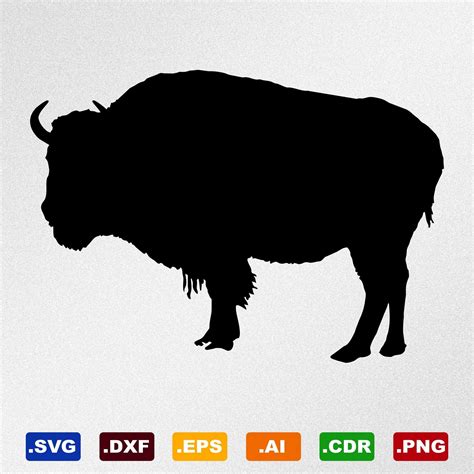 Bison Shape Svg, Dxf, Eps, Ai, Cdr Vector Files for Silhouette, Cricut ...