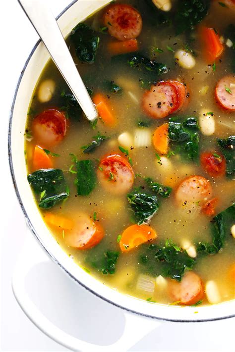 Tuscan White Bean, Sausage and Kale Soup - Gimme Some Oven