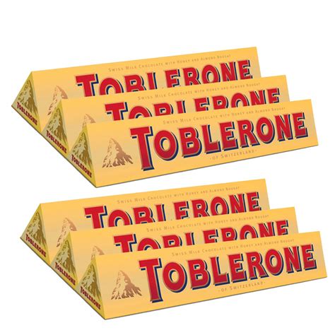 Buy TOBLERONE SWISS MILK CHOCOLATE WITH HONEY AND ALMOND NOUGAT 6 X 100 ...