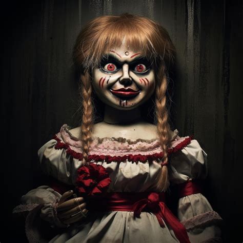 Illustration of Annabelle Doll is known to be a horror icon depicted | Premium AI-generated image