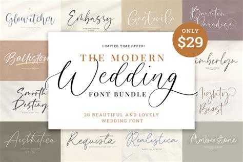 The Modern Wedding Font Bundle - timurtype