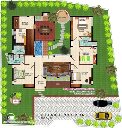 Eco friendly single floor Kerala villa | House Design Plans