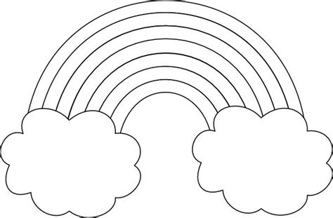 rainbow-with-clouds-outline-hi.png (600×394) | Boyama sayfaları, Baskı ...