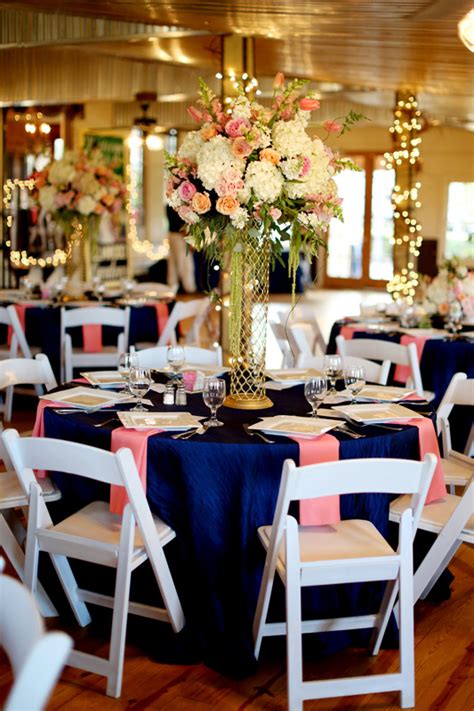 Navy Pink and Gold Reception Decor Ideas - Elizabeth Anne Designs: The Wedding Blog