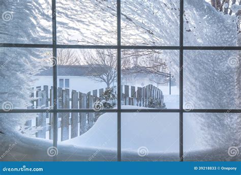 Snow Covered Window stock image. Image of home, drift - 39218833