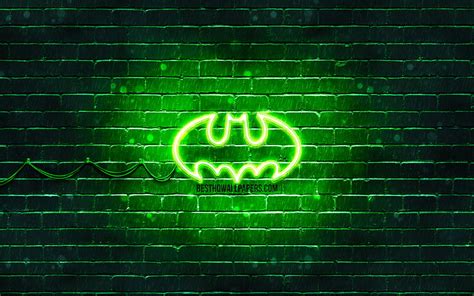 Batman green logo green brickwall, Batman logo, superheroes, Batman neon logo, HD wallpaper | Peakpx