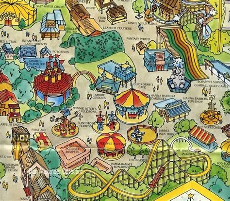 A map of Hanna Barbera Land-must be in the late 80's because The Enchanted Voyage has already ...