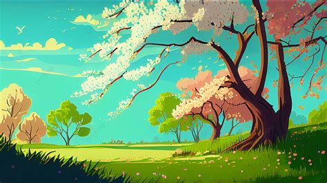 Spring Grass Peach Tree Background, Spring, Grass, Peach Background Image And Wallpaper for Free ...