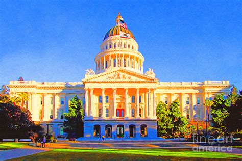 California State Capitol . Painterly Photograph by Wingsdomain Art and Photography