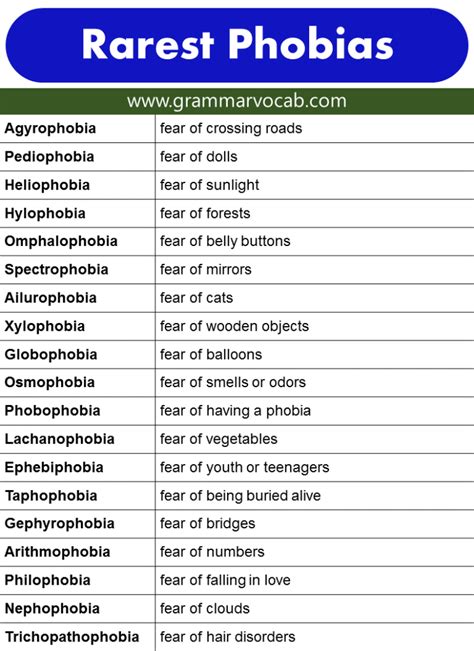 List of Phobias: Funny Phobias - Rarest Phobias -Weird Phobias | PDF ...